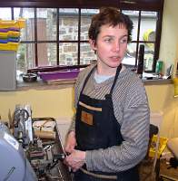 Jessica at her lathe